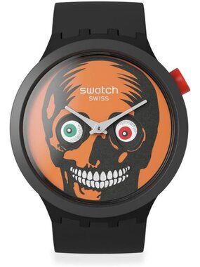 Unisex Black Polymer Bold Bioceramic Automatic Waterproof It's Spooky Time Watch